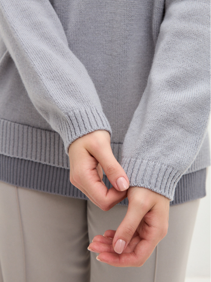 Комбинированный джемпер серого цвета ВТД-67