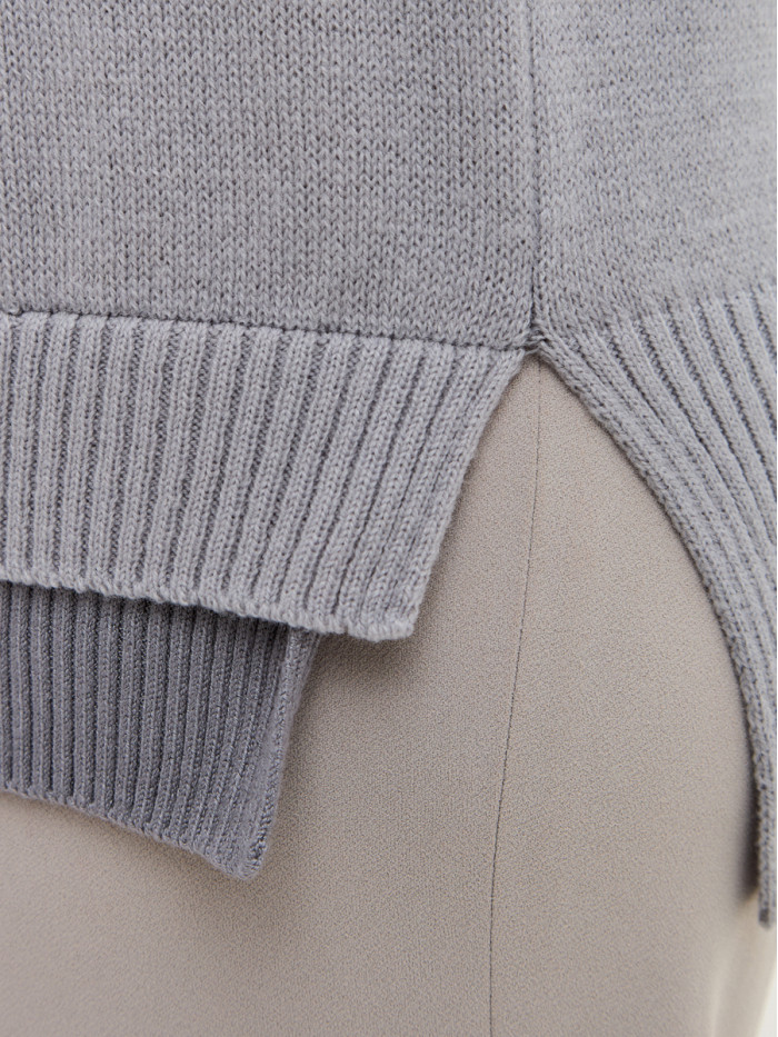 Комбинированный джемпер серого цвета ВТД-67