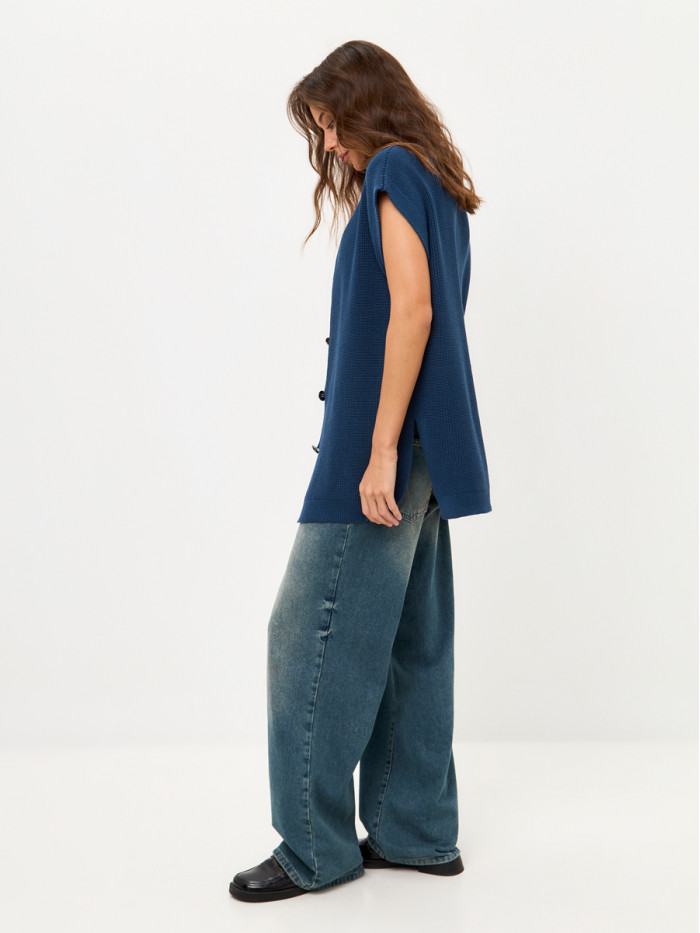 Оригинальный жилет синего цвета ВТД-68