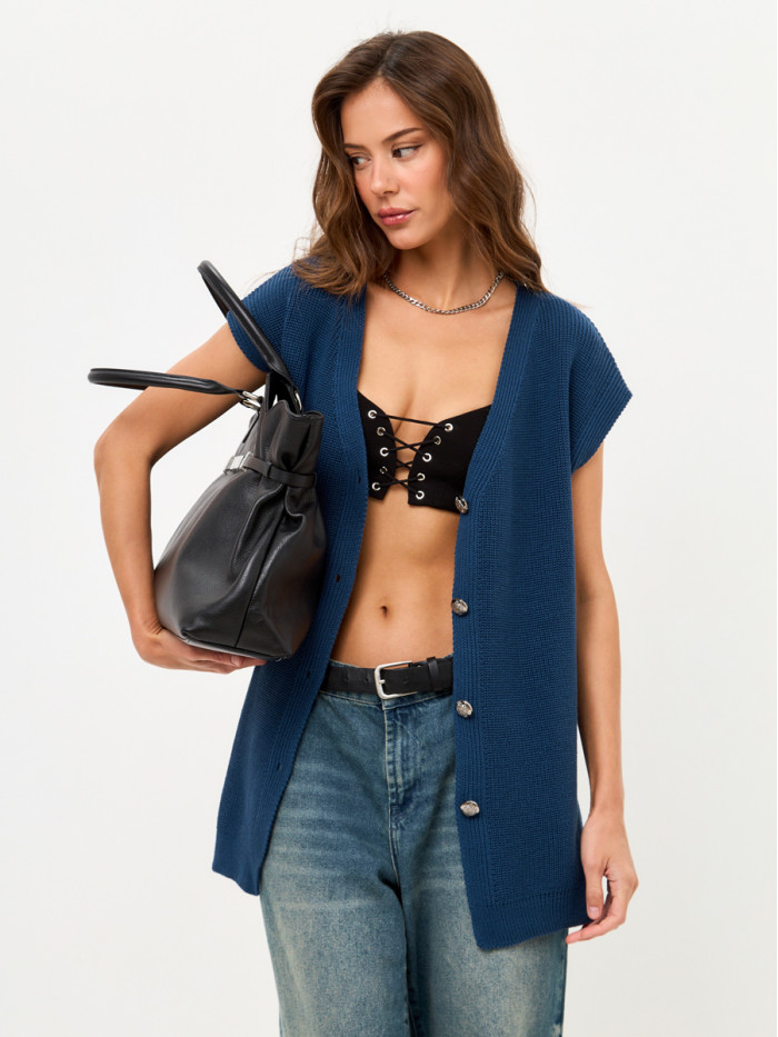 Оригинальный жилет синего цвета ВТД-68