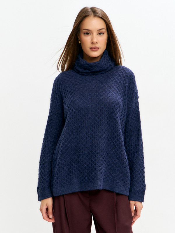 Изумительный джемпер темно-синего цвета ВТД-73