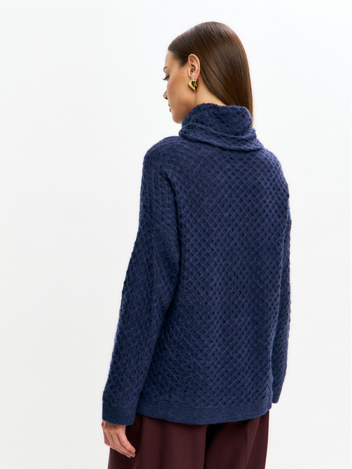 Изумительный джемпер темно-синего цвета ВТД-73