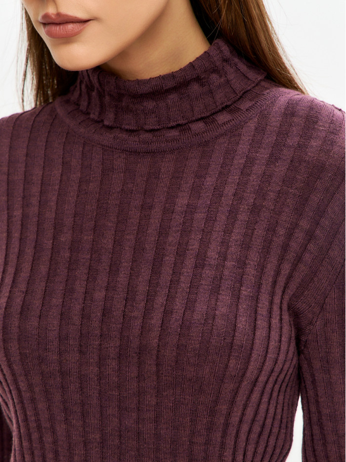 Эффектный джемпер с буфами фиолетового цвета ВТД-74