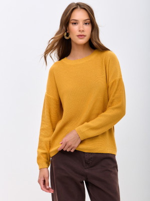 Джемпер из эко-хлопка цвет горчичный ВТД-78