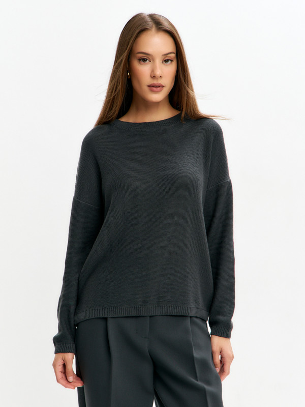 Джемпер из эко-хлопка цвет графит ВТД-78