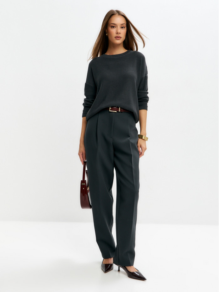 Джемпер из эко-хлопка цвет графит ВТД-78