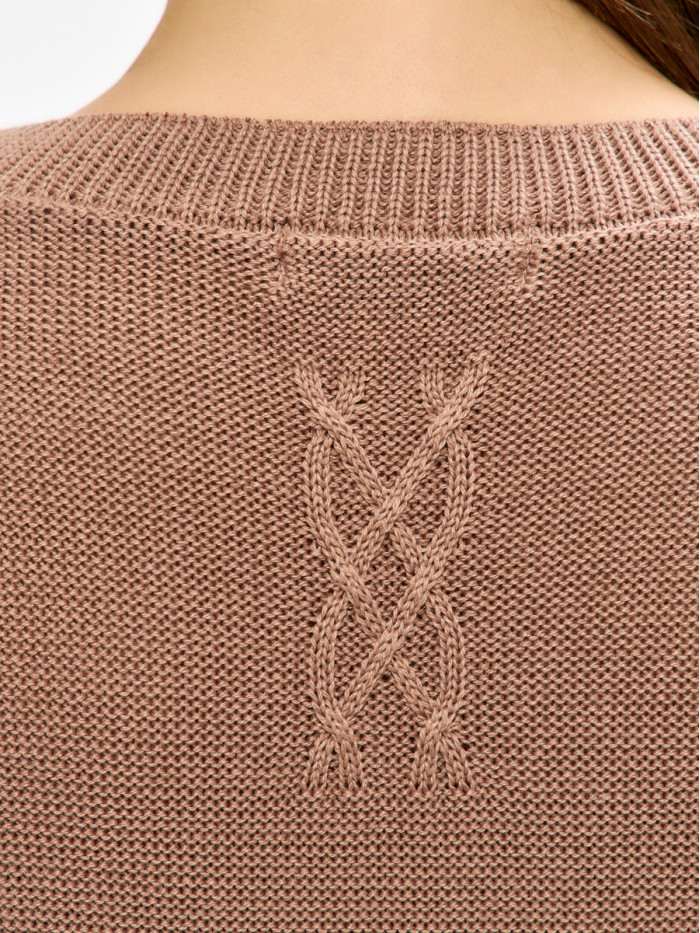 Джемпер из эко-хлопка цвет кофейный ВТД-78