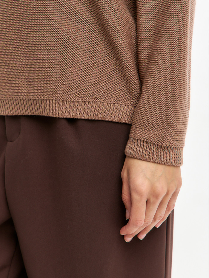 Джемпер из эко-хлопка цвет кофейный ВТД-78