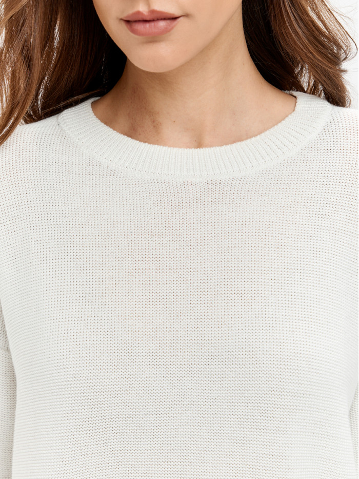 Джемпер из эко-хлопка цвет молочный ВТД-78