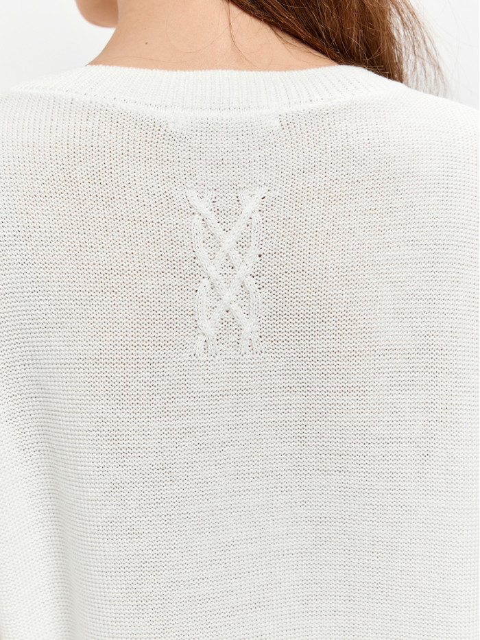 Джемпер из эко-хлопка цвет молочный ВТД-78