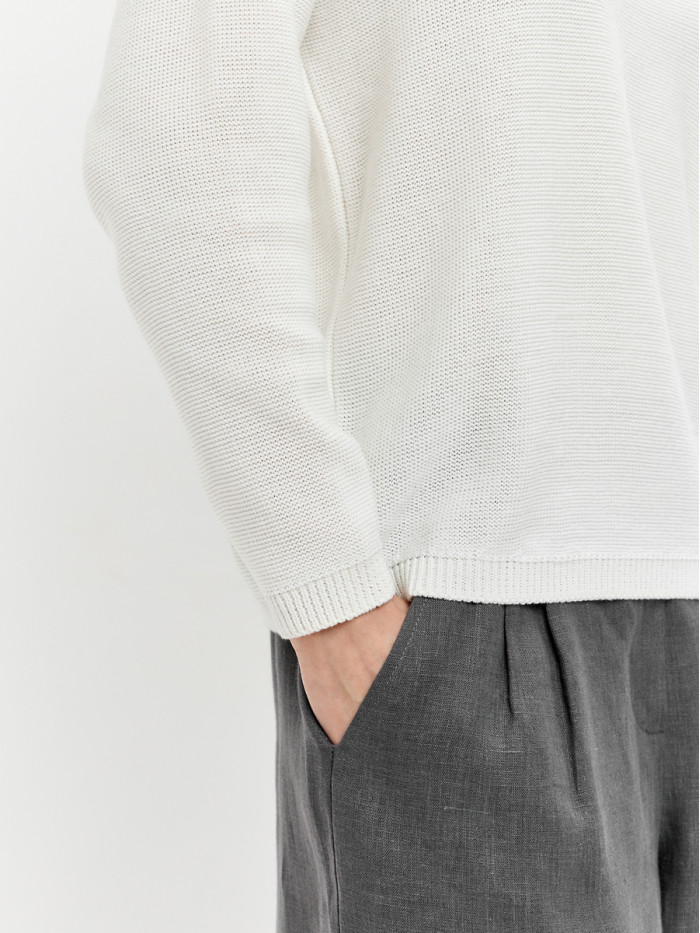 Джемпер из эко-хлопка цвет молочный ВТД-78