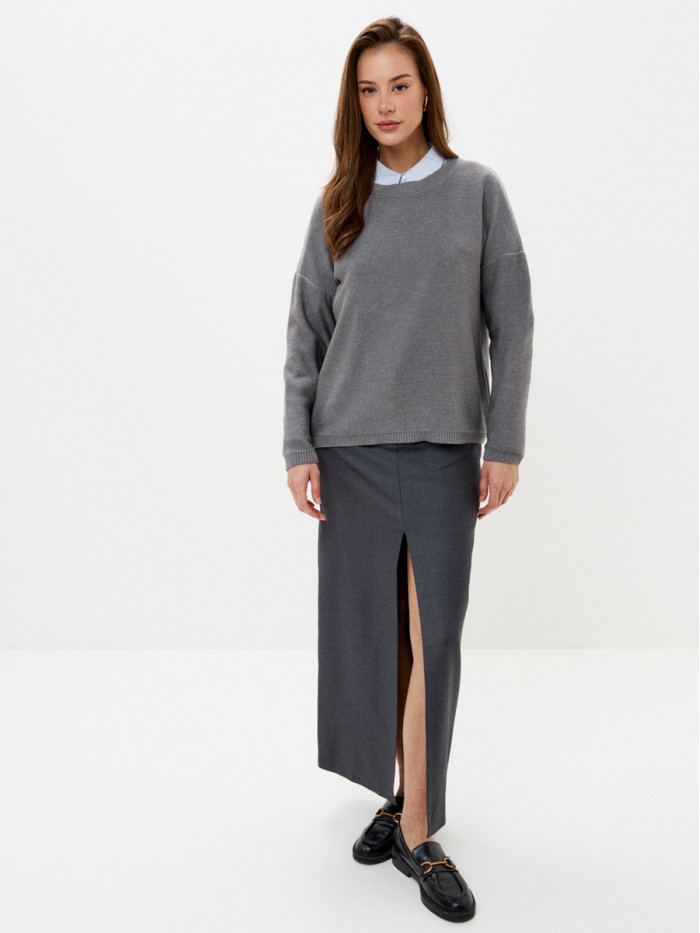 Джемпер из эко-хлопка цвет серый ВТД-78