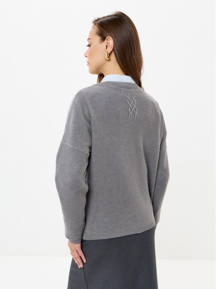 Джемпер из эко-хлопка цвет серый ВТД-78