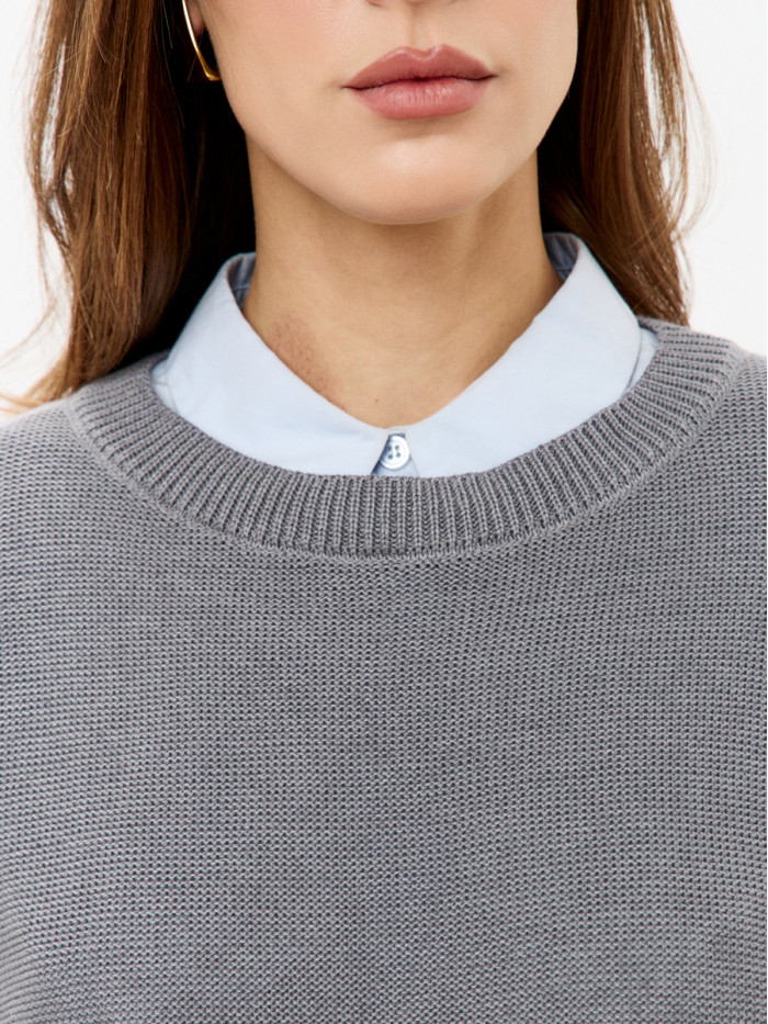 Джемпер из эко-хлопка цвет серый ВТД-78