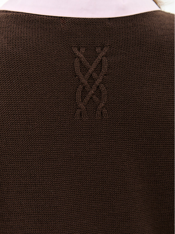 Джемпер из эко-хлопка цвет шоколадный ВТД-78