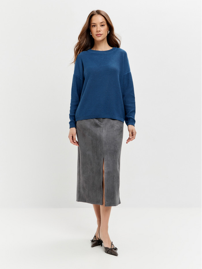 Джемпер из эко-хлопка цвет синий ВТД-78