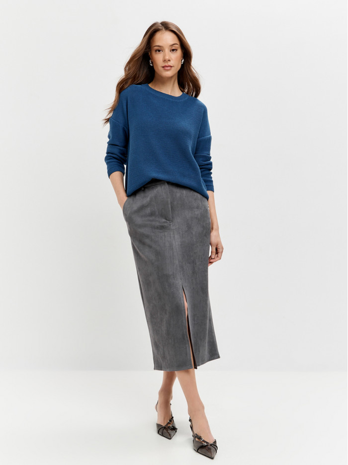 Джемпер из эко-хлопка цвет синий ВТД-78