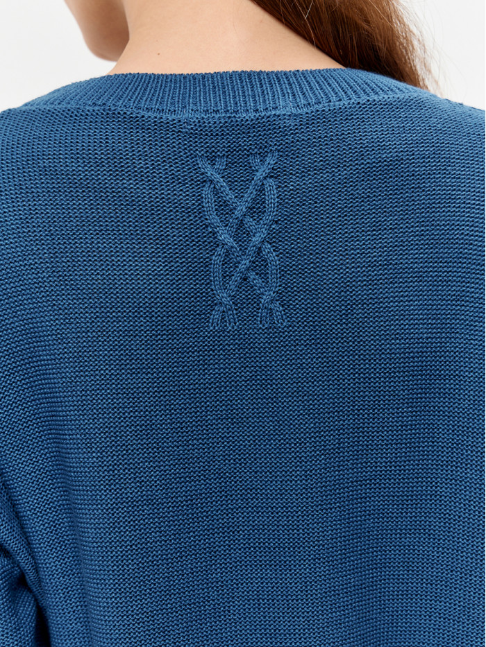 Джемпер из эко-хлопка цвет синий ВТД-78