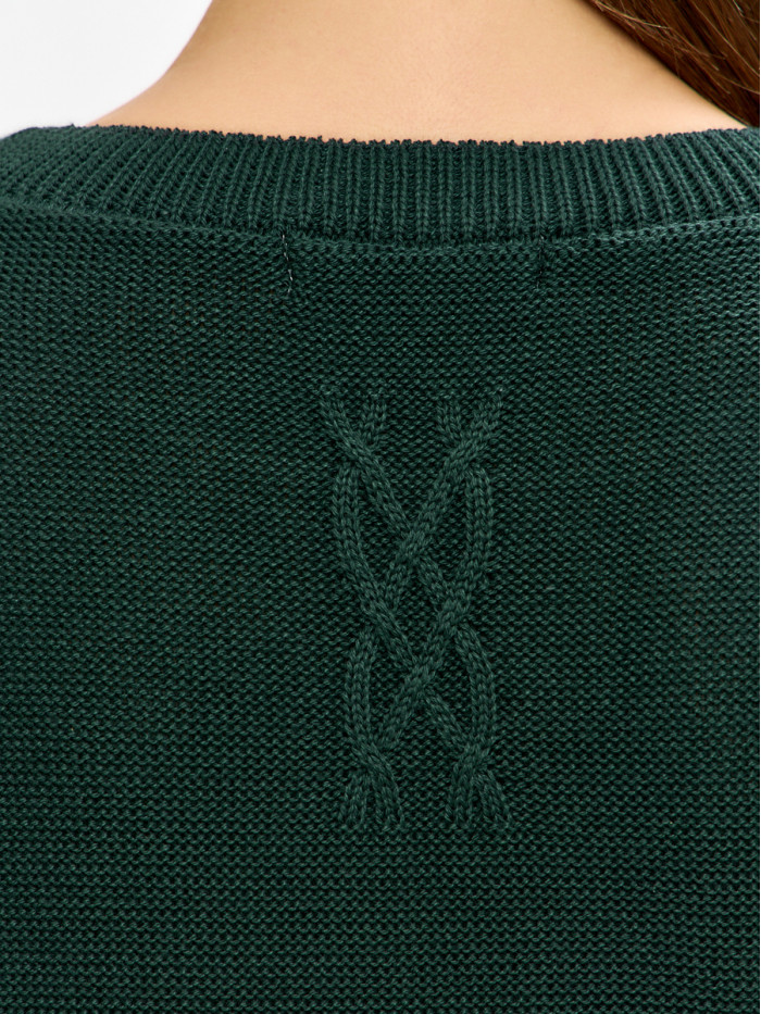 Джемпер из эко-хлопка цвет темно-зеленый ВТД-78