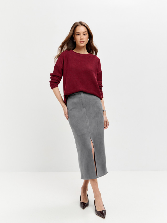 Джемпер из эко-хлопка цвет винный ВТД-78