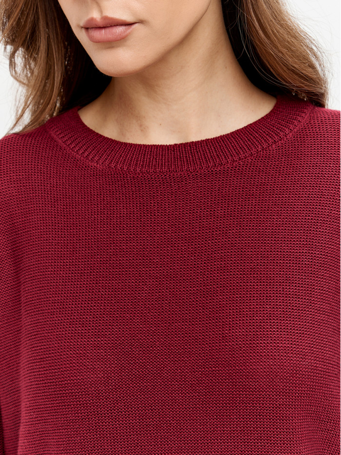 Джемпер из эко-хлопка цвет винный ВТД-78
