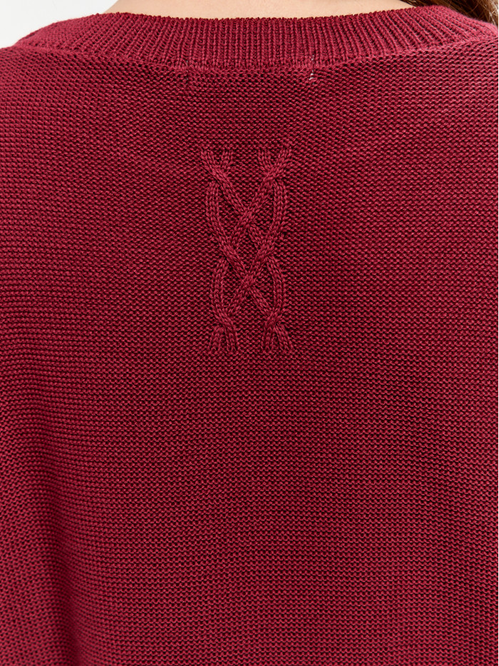 Джемпер из эко-хлопка цвет винный ВТД-78