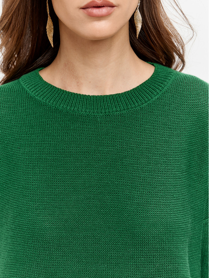 Джемпер из эко-хлопка цвет зеленый ВТД-78