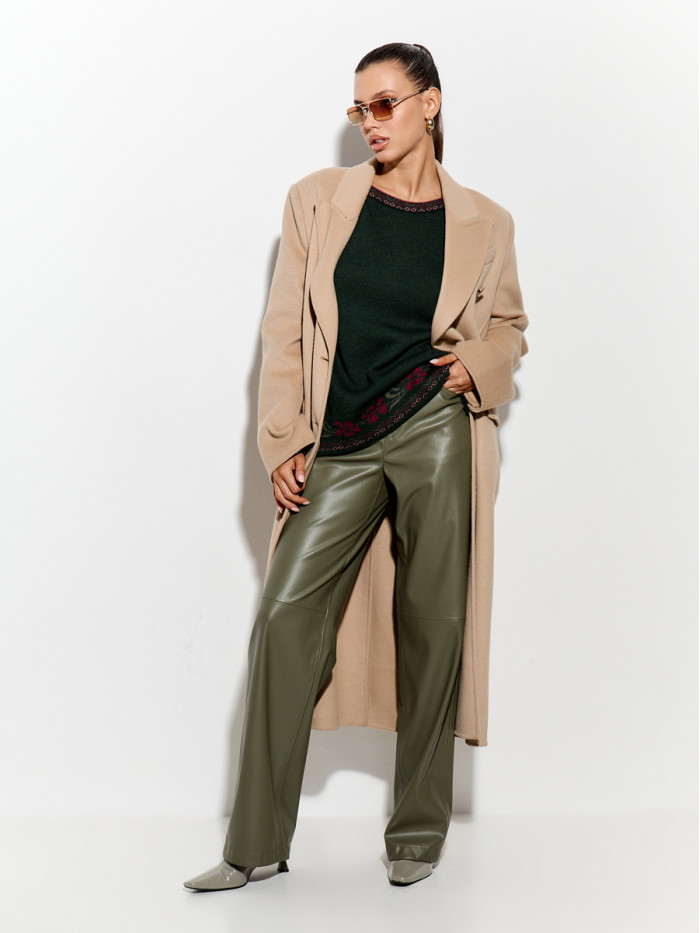 Джемпер с оригинальным рисунком цвет темно-зеленый ВТД-82