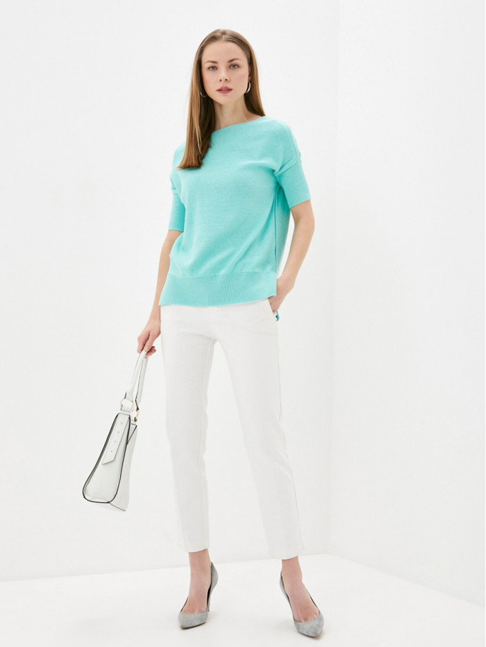 Джемпер легкий с коротким рукавом мятного цвета ВТЛ-02А