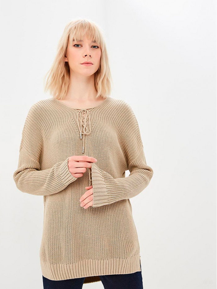 Классический легкий джемпер бежевого цвета ВТЛ-06