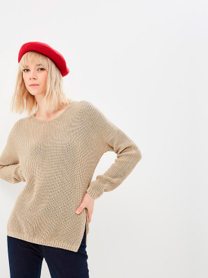 Классический легкий джемпер бежевого цвета ВТЛ-07