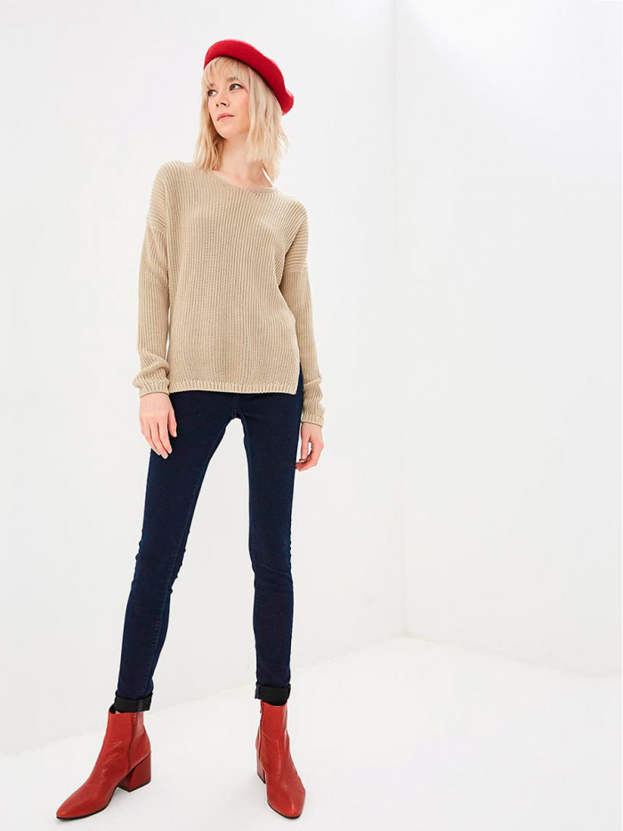 Классический легкий джемпер бежевого цвета ВТЛ-07