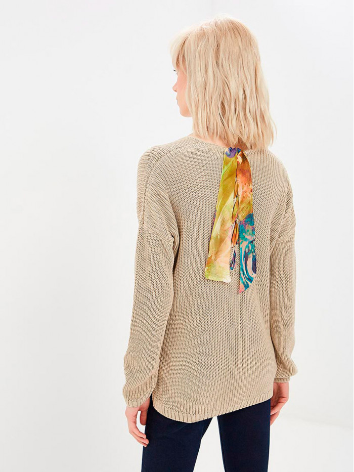 Классический легкий джемпер бежевого цвета ВТЛ-07