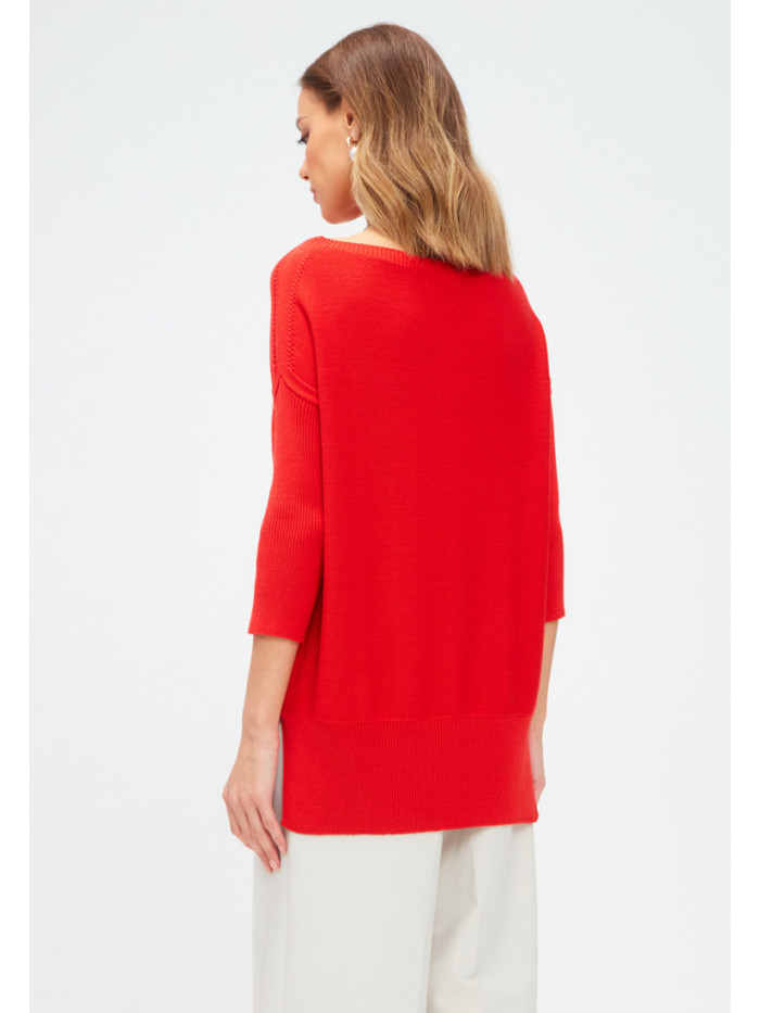 Туника летняя легкая алого цвета ВТЛ-15А