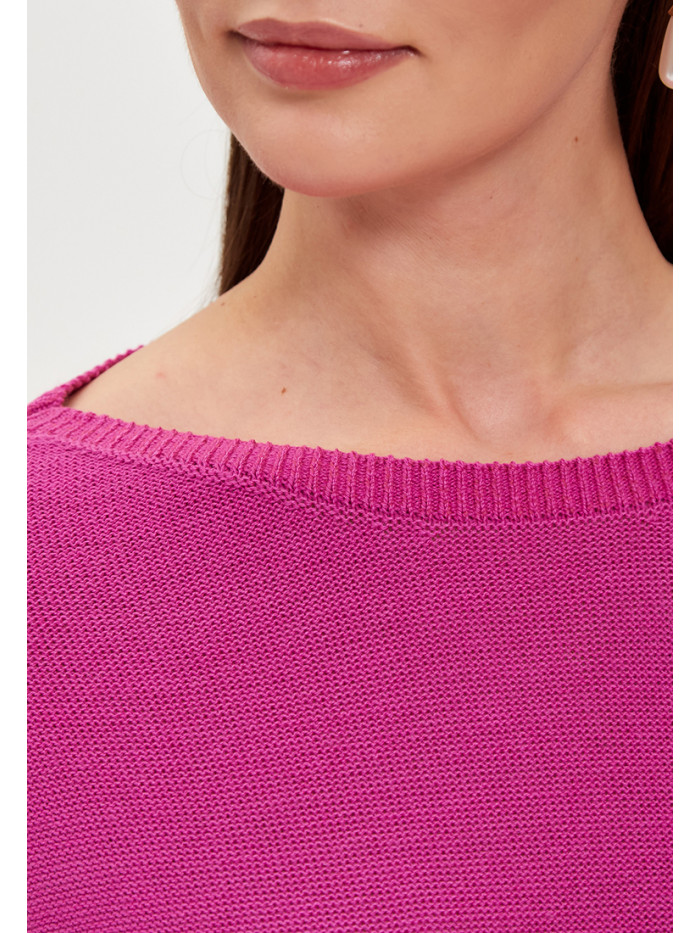 Удлиненная туника ассиметричного кроя фуксия ВТЛ-20