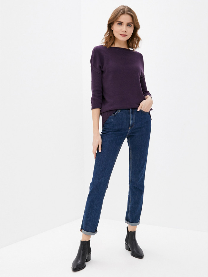 Легкий джемпер с коротким рукавом фиолетового цвета ВТЛ-21