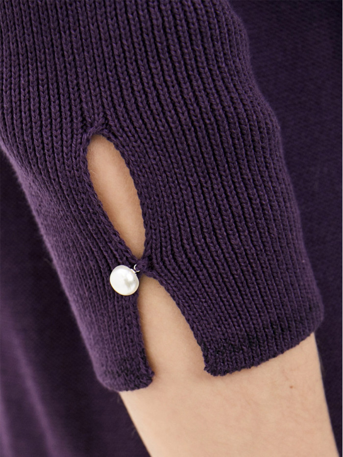 Легкий джемпер с коротким рукавом фиолетового цвета ВТЛ-21