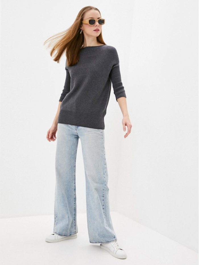 Легкий джемпер с коротким рукавом маренго цвета ВТЛ-21