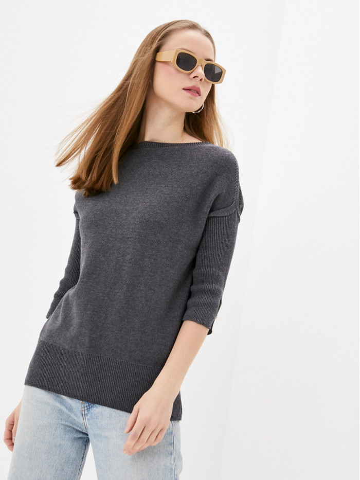 Легкий джемпер с коротким рукавом маренго цвета ВТЛ-21