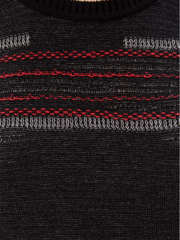 Легкий летний джемпер с коротким рукавом черный-серый-темно-красный ВТЛ-22