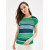 Легкий джемпер с коротким рукавом в полоску зеленого-салатового цвета ВТЛ-264 990р.