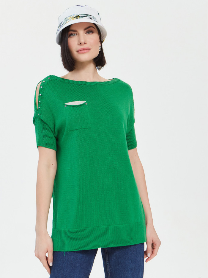 ВТЛ-32 зеленый-слоновая-кость джемпер