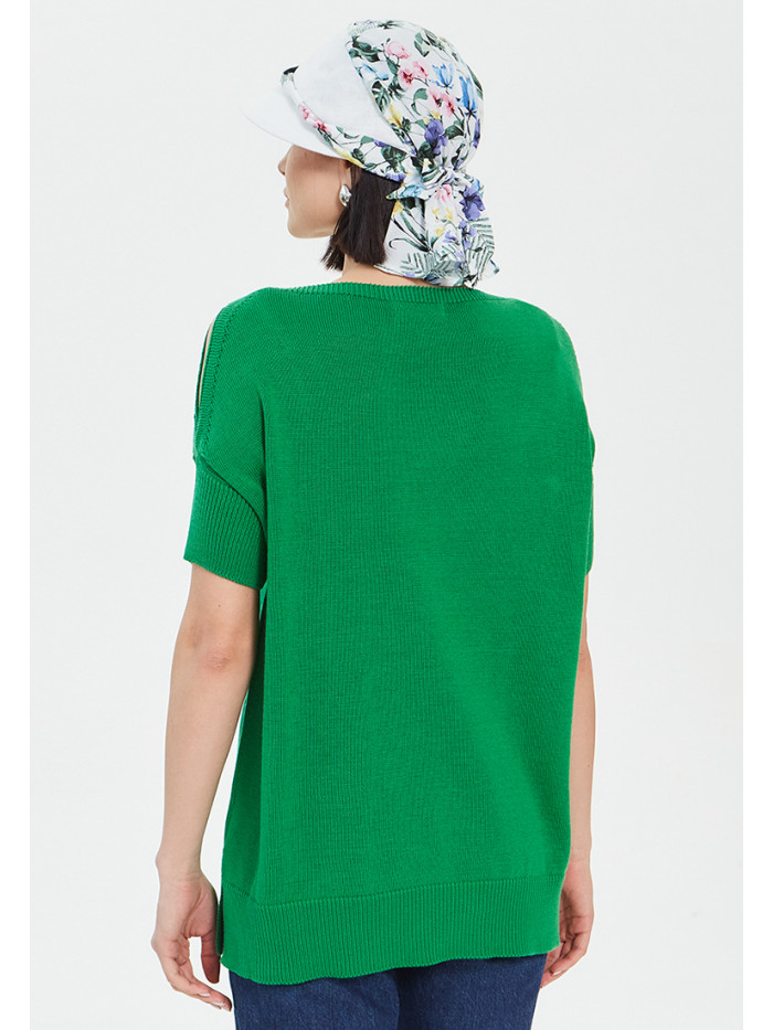 ВТЛ-32 зеленый-слоновая-кость джемпер