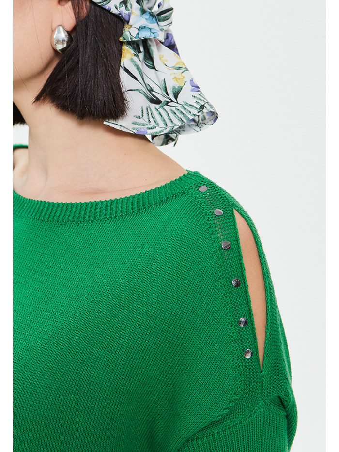 ВТЛ-32 зеленый-слоновая-кость джемпер