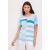 Яркий модный джемпер с короткими рукавами лазурного-белого-морская волна цвета ВТЛ-334 790р.