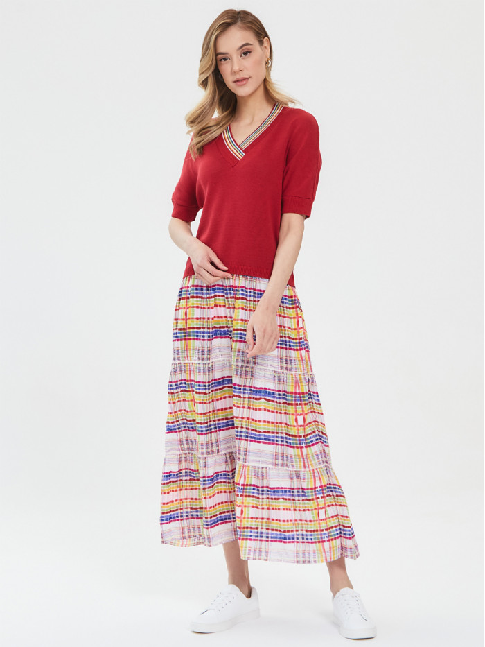 Женское платье летнее красного цвета ВТЛ-36