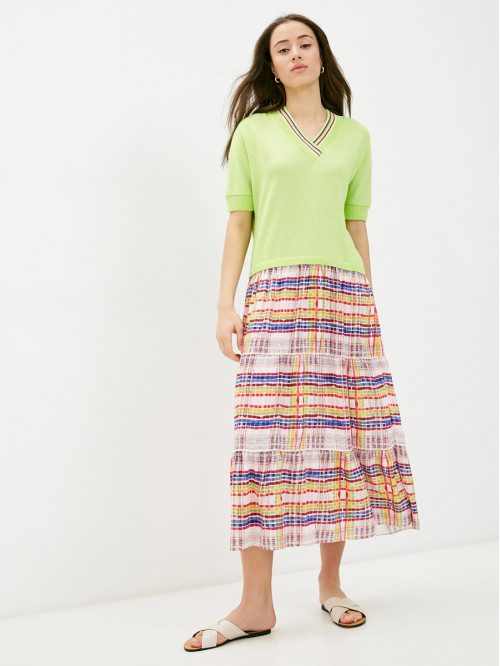 Платье комбинированное сал...