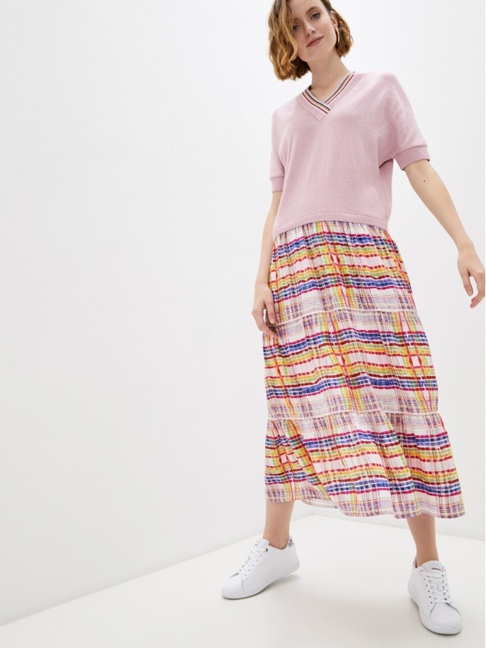 Женское платье летнее светло-розового цвета ВТЛ-36