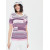 Легкий летний джемпер с коротким рукавом розового-аметистового-белого цвета ВТЛ-374 790р.