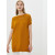 Удлиненный женский летний джемпер с коротким рукавом темно-горчичного цвета ВТЛ-405 490р.
